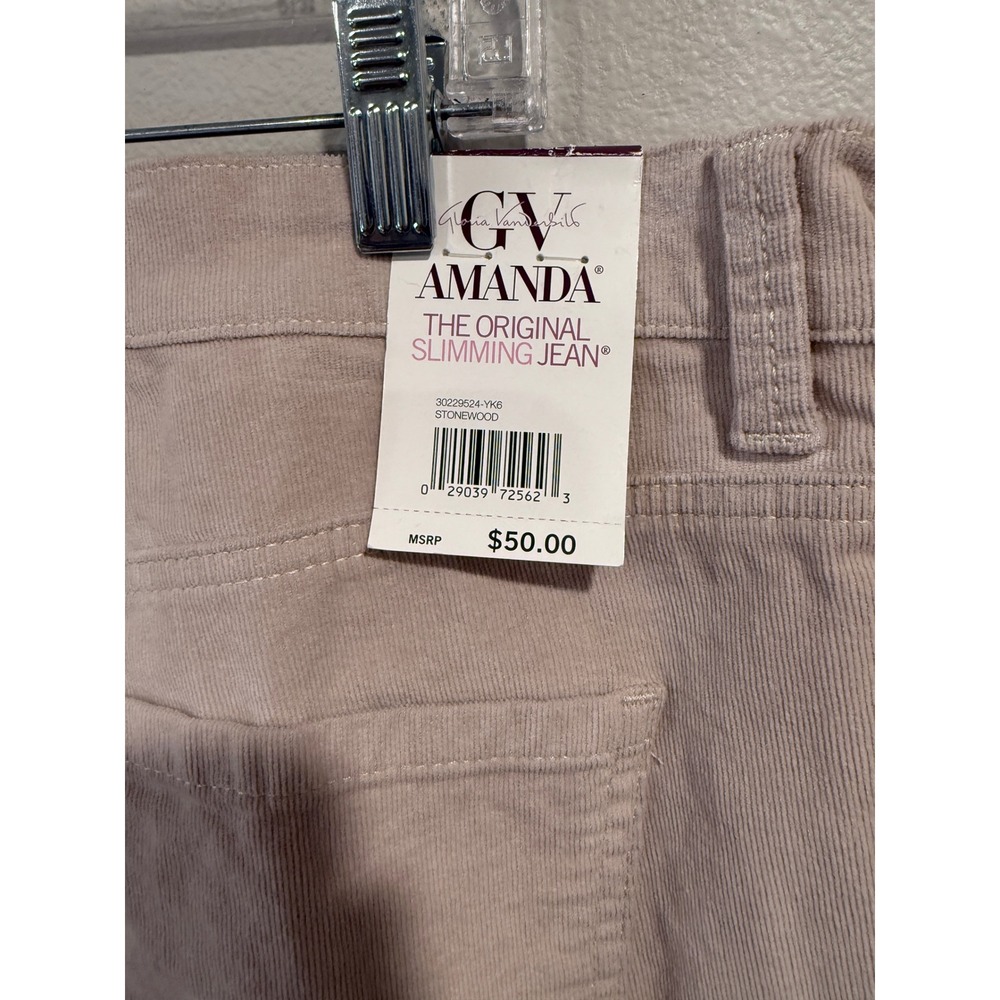 Gloria Vanderbilt Amanda 5 Pocket Jean Corduroy Stone Creek Women Size 18 - Picture 7 of 10
